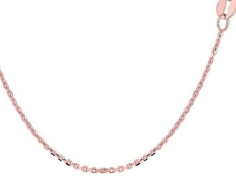 14K Solid Rose Gold Thin .7mm Cable Chain Necklace | Dainty Pendant Necklace
