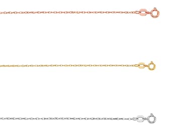 14k Solid Gold Rope Chain, Delicate Necklace, Pendant Chain (0.85mm)