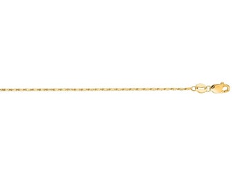 14k Solid Gold Lumina Link Chain, Necklace for Pendants, 16", 18" and 20" Inches - High Polished Necklace 0.8mm - 1.5mm, Lumina Necklace