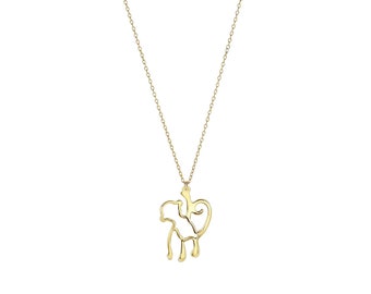 14k Solid Yellow Gold Monkey Pendant & Necklace, Dainty Open Work Monkey Charm w/ 18" Chain, Minimalist Design, Cute Zoo Animal Gift for her