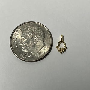14k Yellow Gold Mini Hamsa Pendant for boys or girls! Real 14k Gold - Hypoallergenic