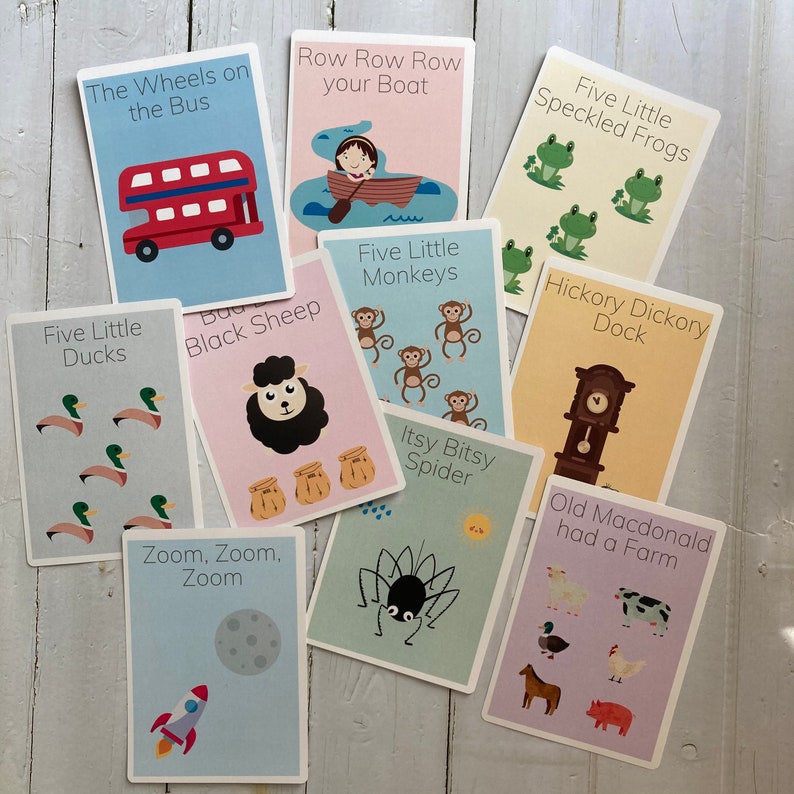 Nursery Rhyme Flashcards | Etsy