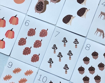 Autumn themed Number Cards