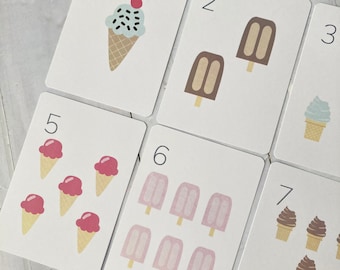 Ice Cream Number Flashcards