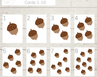 Autumn Number cards - 3 sets