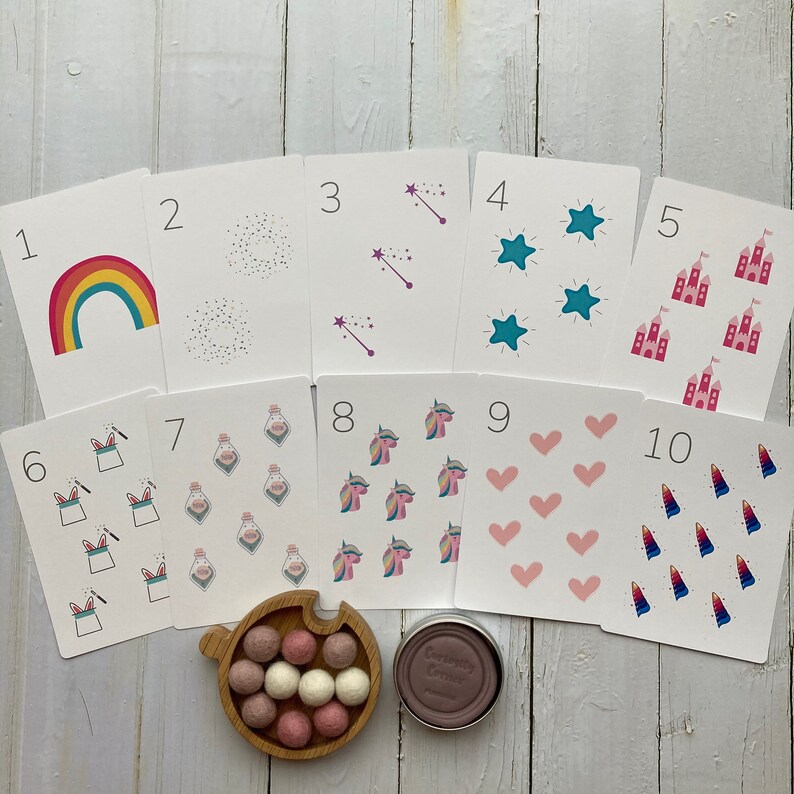 Unicorn Dreams Number Flashcards