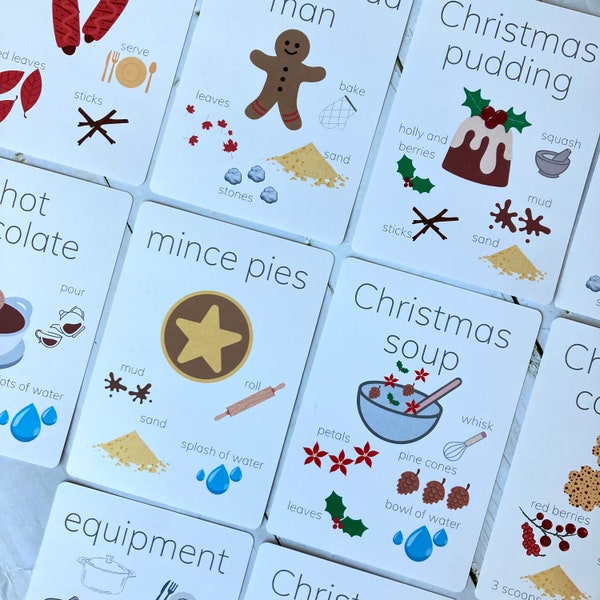 Christmas Mud Kitchen Recipe Flashcards