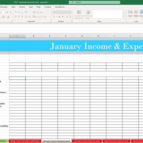 Cheap Sheets CPA Created Bookkeeping & Tax Preparation Excel Etsy