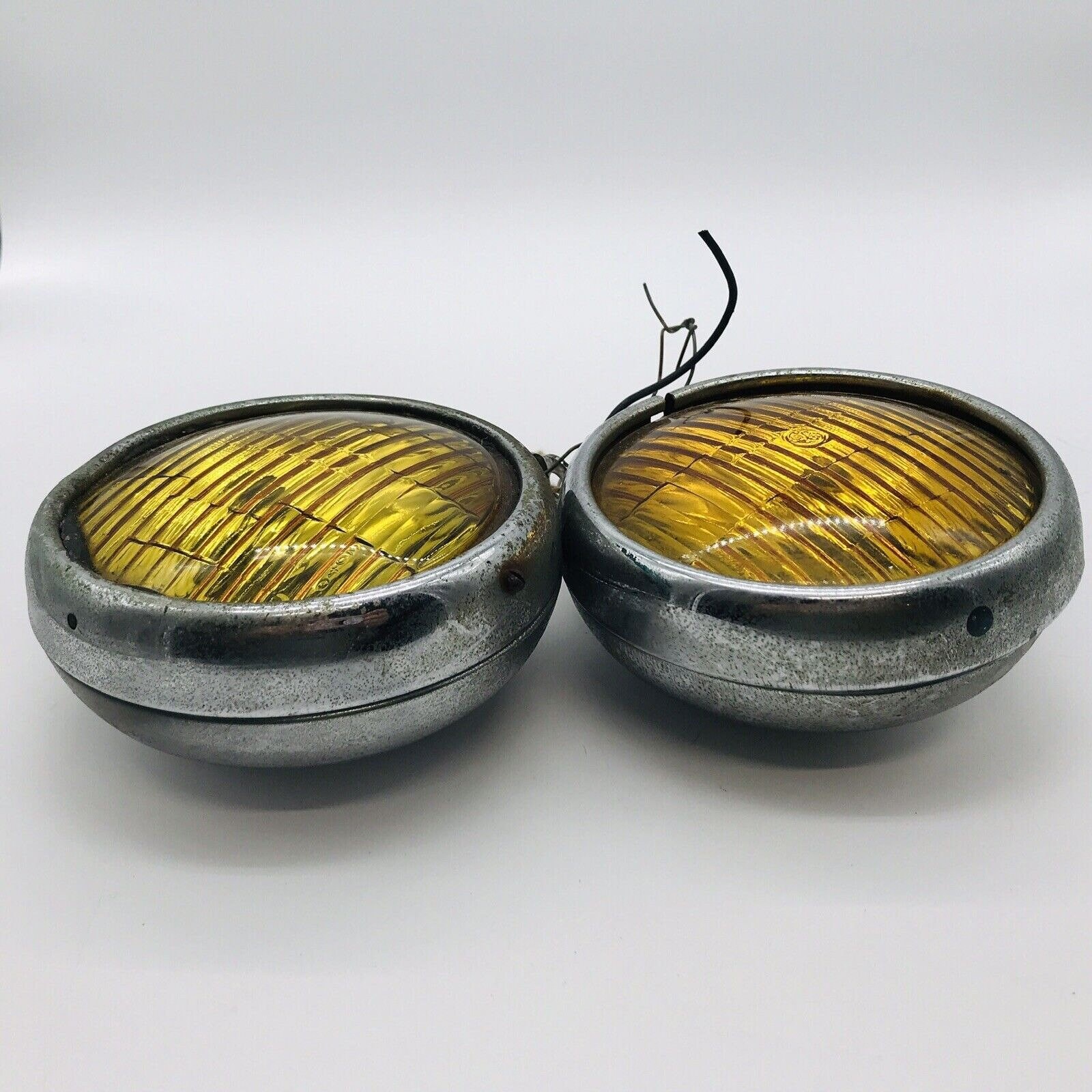 Vintage Fog Lights GM 1930 1940s Art Deco Man Cave Garage Shop Vtg Car