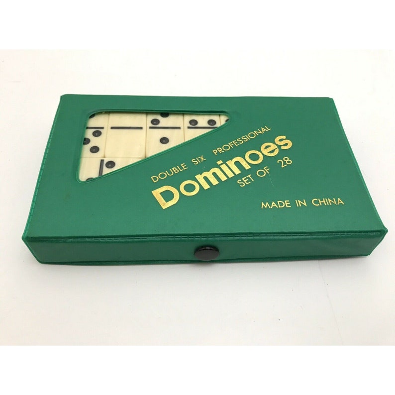 Vintage Marlboro Domino Dominoes Game Set Double Six Professional 28 Tiles in Original Case image 7