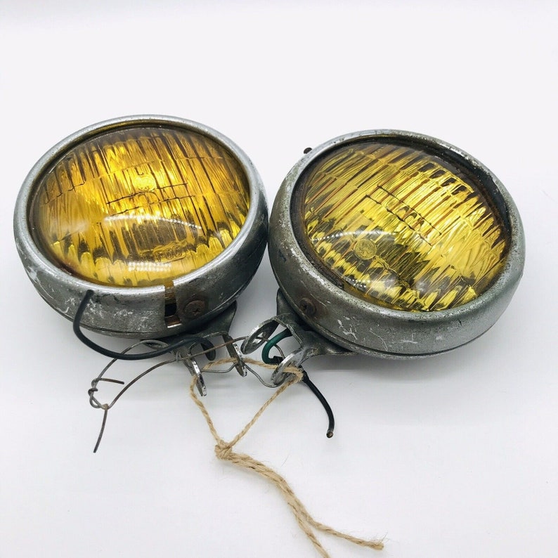 Vintage Fog Lights GM 1930 1940s Art Deco Man Cave Garage Shop Vtg Car