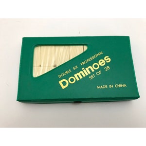Vintage Marlboro Domino Dominoes Game Set Double Six Professional 28 Tiles in Original Case image 6
