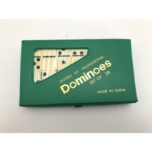 Vintage Marlboro Domino Dominoes Game Set Double Six Professional 28 Tiles in Original Case image 1