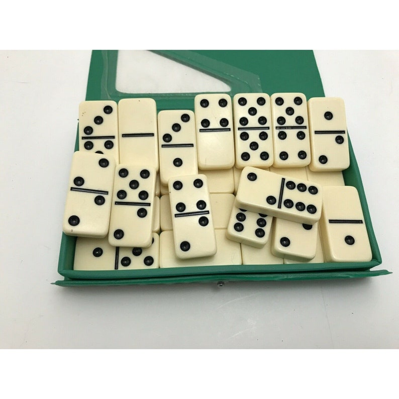 Vintage Marlboro Domino Dominoes Game Set Double Six Professional 28 Tiles in Original Case image 4
