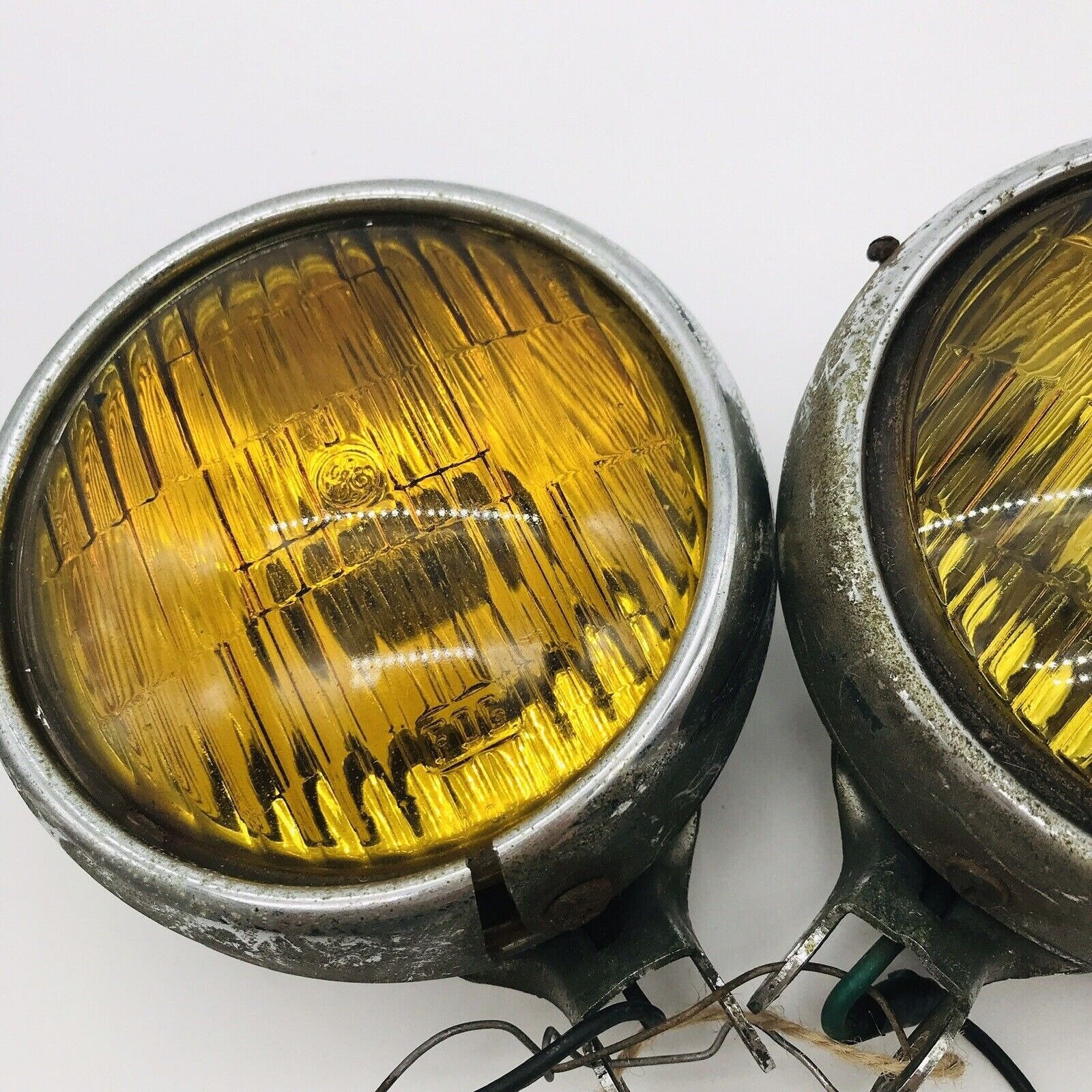 Vintage Fog Lights GM 1930 1940s Art Deco Man Cave Garage Shop Vtg Car