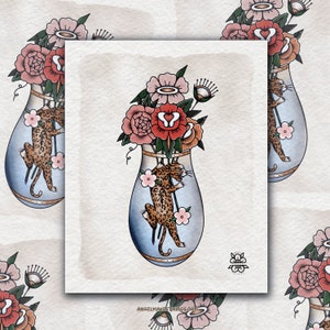 vase of flowers print