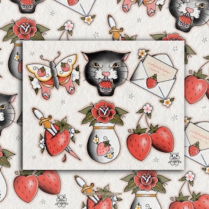 strawberry flash print