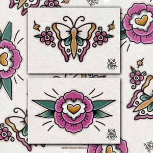 flower + butterfly prints