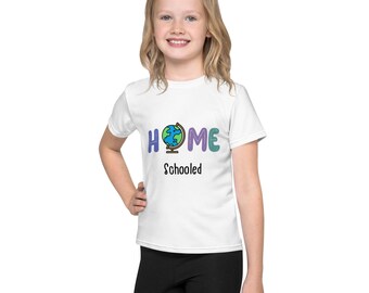 Homeschool Kid Shirt, buntes Globe Design, Premium Strick