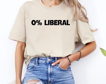 Koszulka z napisem 0% Liberal T-Shirt, zabawna koszulka z politycznym humorem