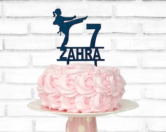 Karate Cake Topper, Martial Arts Taekwondo Birthday Topper for Boys & Girls