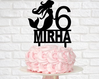 Mermaid Cake Topper: Personalized Acrylic Birthday Party Decor