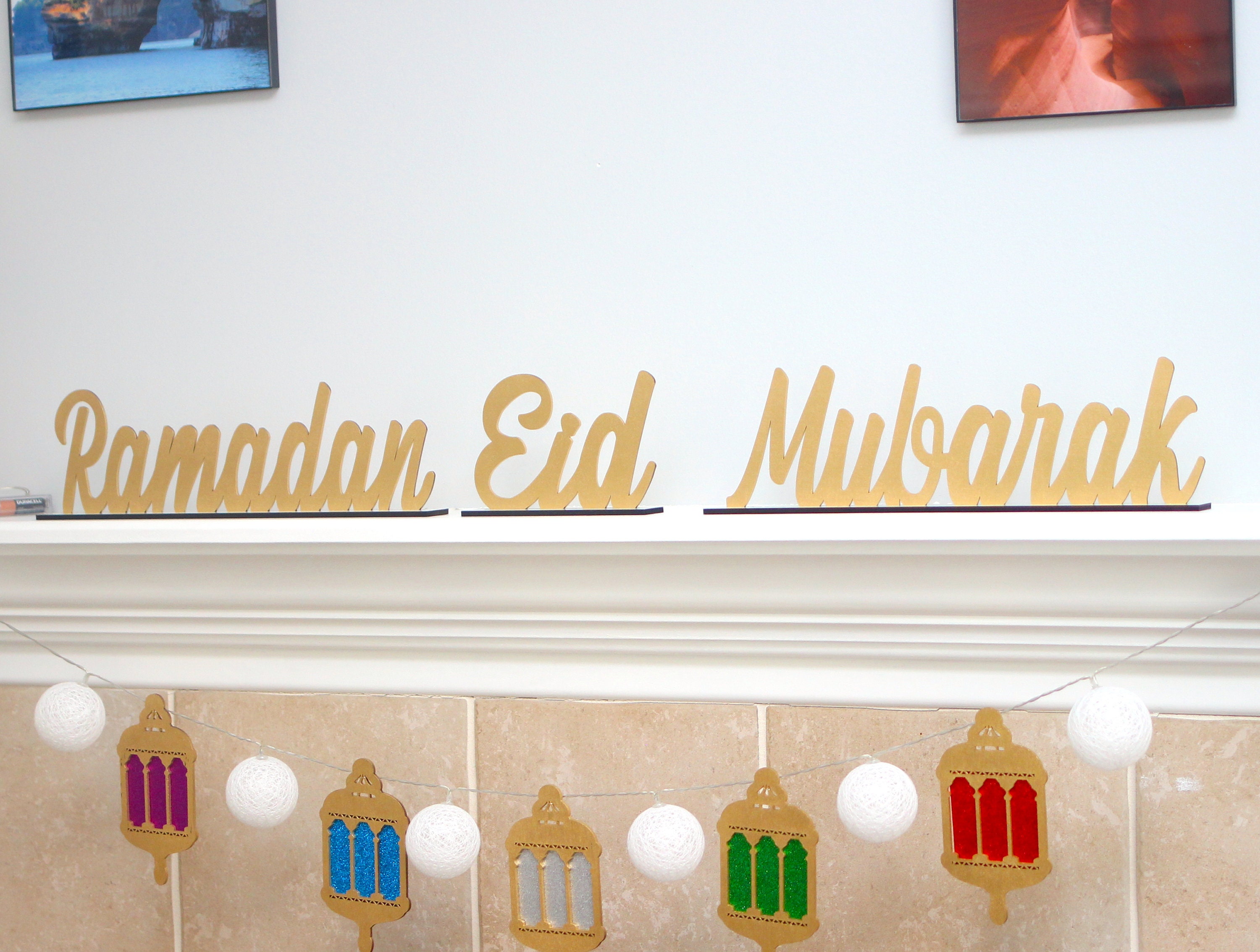  Eid Mubarak Gold Metall Kerzenständer Ramadan Dekorationen  Muslim Hohl Projektion Home Holder Decor Handwerk Kerzenständer Tisch