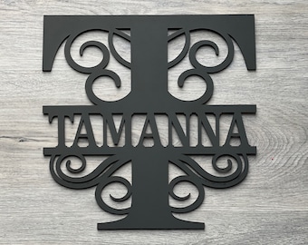 Custom Wood Monogram Name Sign: Wedding, Nursery Decor