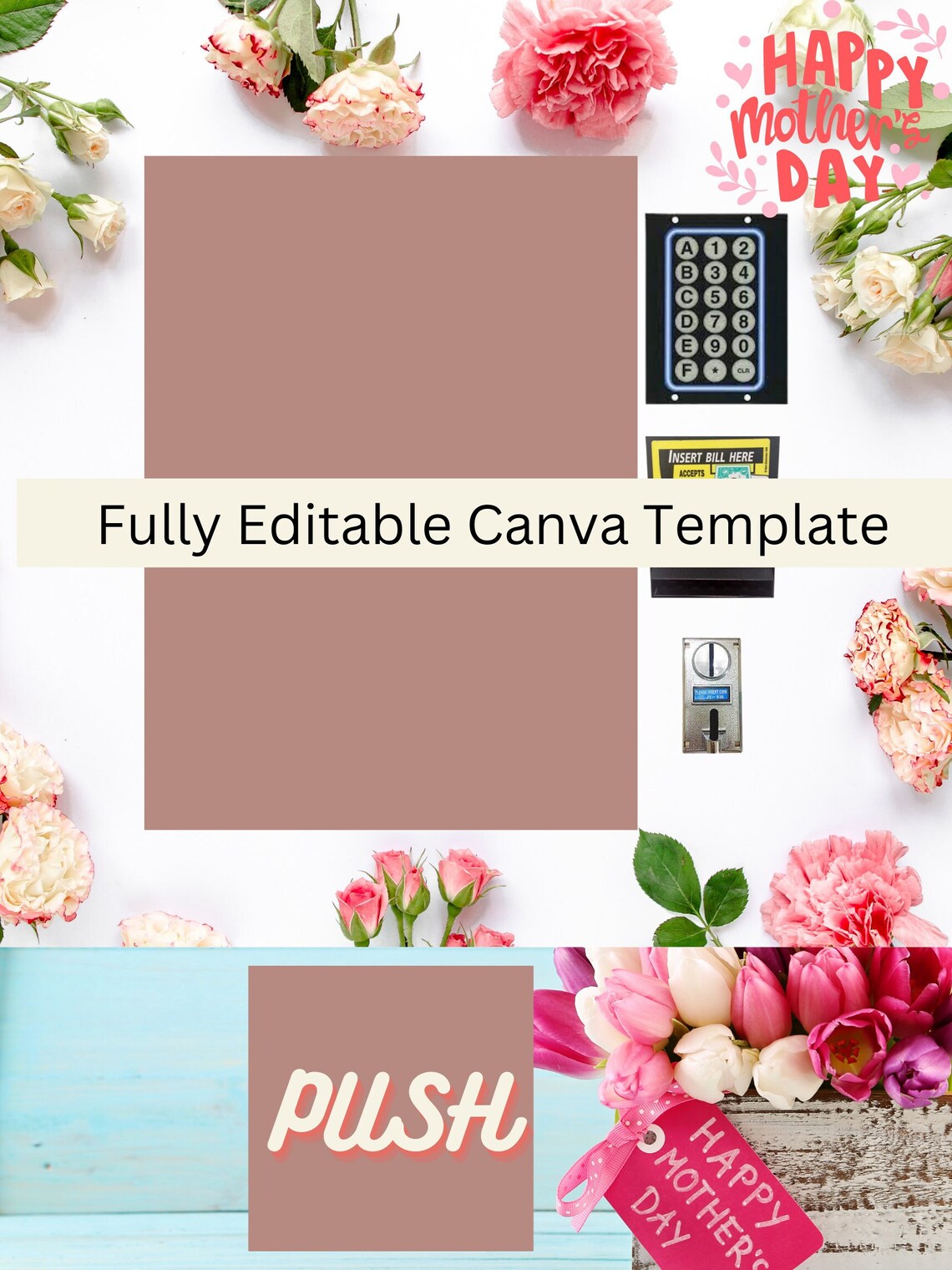 Editable Mini Candy Vending Machine Template Canva Editable Template ...