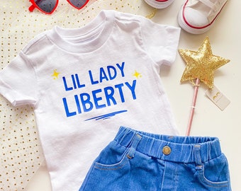 Lil Lady Liberty Tee | 4th Of July Tee | Toddler Girl Shirt | Independence Day Shirt | Baby Girl Summer Tee | Toddler Summer Shirt