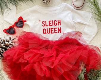 Sleigh QueenTee | Holiday Tee | Girls Holiday Tee | Toddler Holiday Shirt | Christmas Tee | Baby Christmas | Girls Christmas Tee