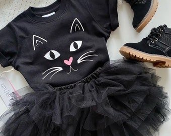 Black Cat Tee | Halloween Tee | Girls Halloween Tee | Toddler Fall Shirt | Toddler Halloween Tee | Toddler Fall Tee | Baby Cat Tee | Cat Tee
