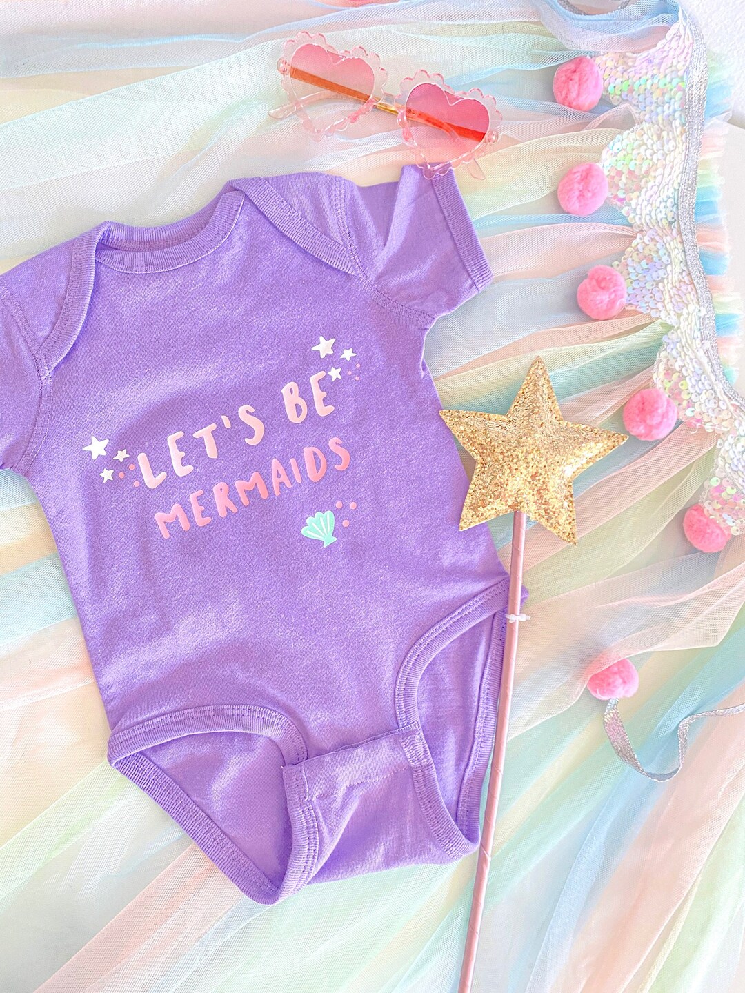 Let's Be Mermaids Onesie Baby Mermaid Onesie Girl Etsy
