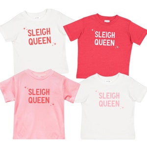 Sleigh QueenTee Holiday Tee Girls Holiday Tee Toddler Holiday Shirt Christmas Tee Baby Christmas Girls Christmas Tee image 4