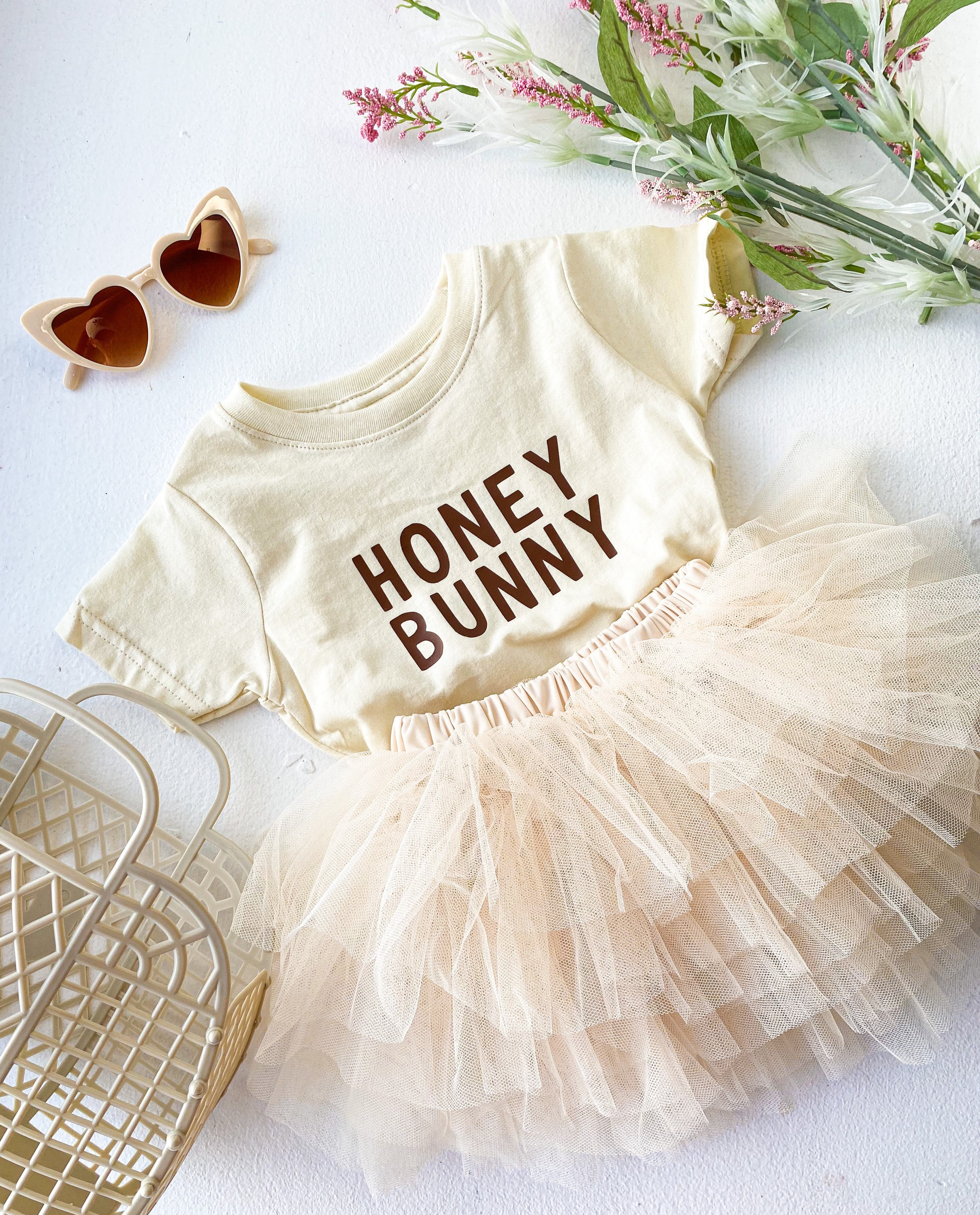 HONEY BUNNY Tee | Toddler Spring Tee | Toddler Easter Shirt | Baby Spring Shirt | Kids Bunny Shirt | Girl Spring Tshirt | Honey Tee
