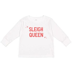 Sleigh QueenTee T-shirt de vacances T-shirt de vacances pour filles Chemise de vacances pour tout-petits T-shirt de Noël Bébé Noël T-shirt de Noël pour filles image 2