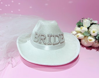White Diamond Cowboy Hat With Rhinestone Fringe Band  display picture 1