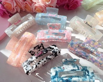Custom Hair Claw, Bridesmaid Proposal, Large Hair Claw, Wedding Gift, Hen Party Favors, Acetate Claw Clip, Bachelorette Party Favors