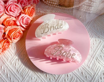 Bride Hair Claw Clip, Bridal Hair Accessory, Bach Party Bride Gift, Bridesmaid Proposal,Hens Party, Bachelorette Decorations