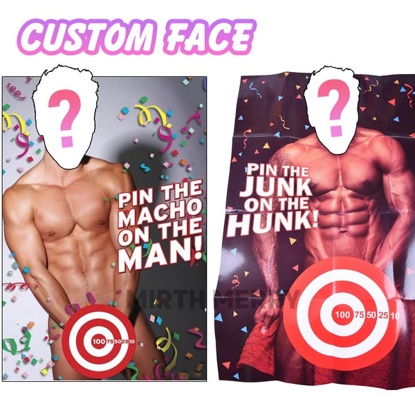 Pin den Junk-Hunk, Junk-Hunk, Hens Party Spiele, Pin den Schwanz, Hunk, Junggesellinnenabschiede, Neuheit Party Favors