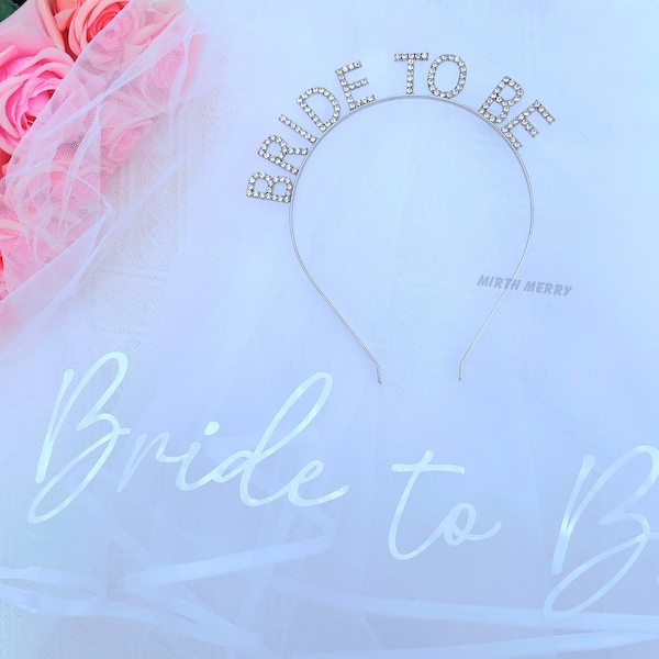 Bride Headband, Bridal Tiara, Silver Diamante Bride Head Band, Hen Party, Bride to Be Headband , Bride to Be, Bride Tribe, Team Bride