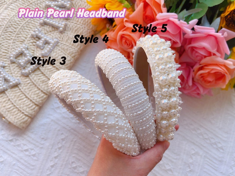 Hen Party Decorations Bride Pearl Headband White Headpiece Etsy Australia