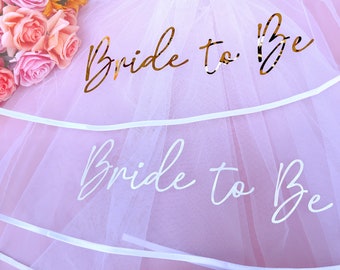 Hen Party Veil, Bride To Be Veil with Lettering- Bachelorette Party Decorations, Bride To Be Gift, Bridal Shower, Bridal Shower Party Favor