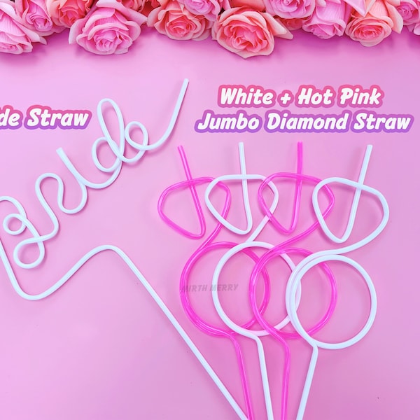 Bride Straw+Diamond Ring Straw | Bachelorette Party Favors | Bride To Be Gift | Hen Party Supplies, Bridal Shower + Party Decorations