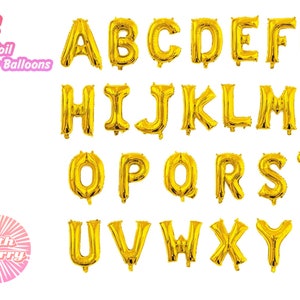 Gold Foil Balloon Letters 16"/ 41CM, Foil Balloon for Bridal Shower, Wedding Decor, Engagement, Hens Party, Bachelorette Party