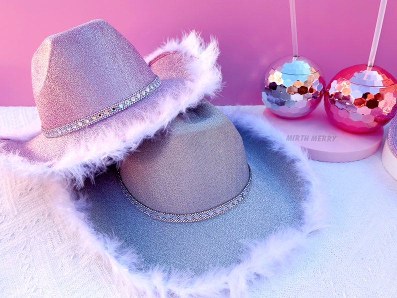 Bride Cowgirl Hat with Veil, Hen Party Bride Gift, Bride Cow Girl Hat Bridal Shower, Bride To Be, Bachelorette Party, Last Disco image 9