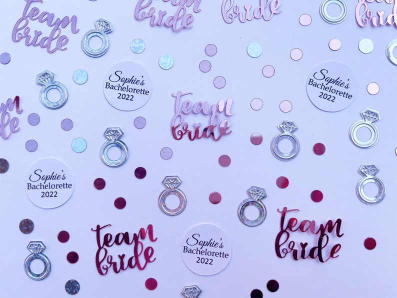 Personalised Name Rose Gold Team Bride Confetti | Bach Party Favors ...