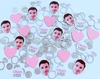 Coriandoli personalizzati per addio al nubilato, personalizza il viso, coriandoli con il viso personalizzato, coriandoli per addio al nubilato, festa di addio al nubilato, decorazioni per baby shower