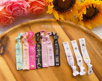 Hen Party Wristbands, Hair Tie Bobble - Team Bride, Hen Party, Bride Tribe & Bride Squad Hen Night Do Favours, Bridal Shower Gift
