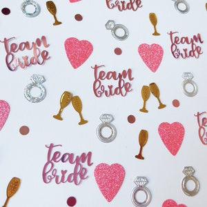 Rose Gold Foiled Team Bride Confetti | Bachelorette Party Favors, Bridal Shower, Hen Do Party, Bride to Be, Glitter Decoration, Girls Night